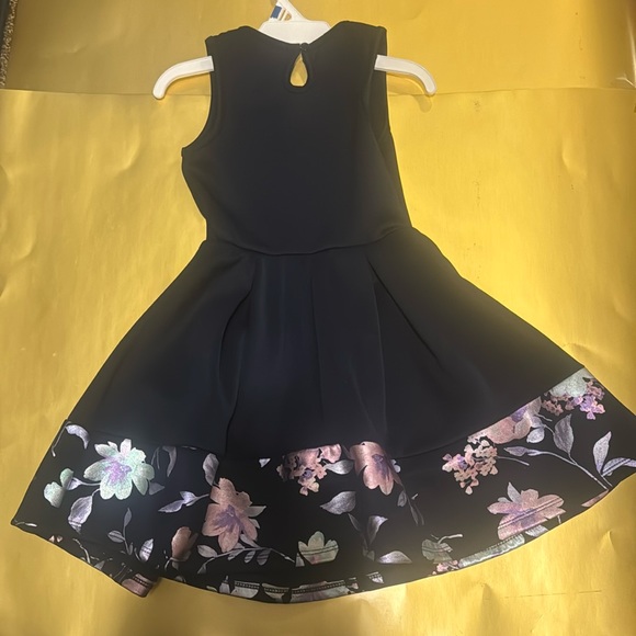 Easter dress🐣 (set🔥)navy blue with metallic pastel floral print‼️‼️‼️❗️ - Picture 4 of 6